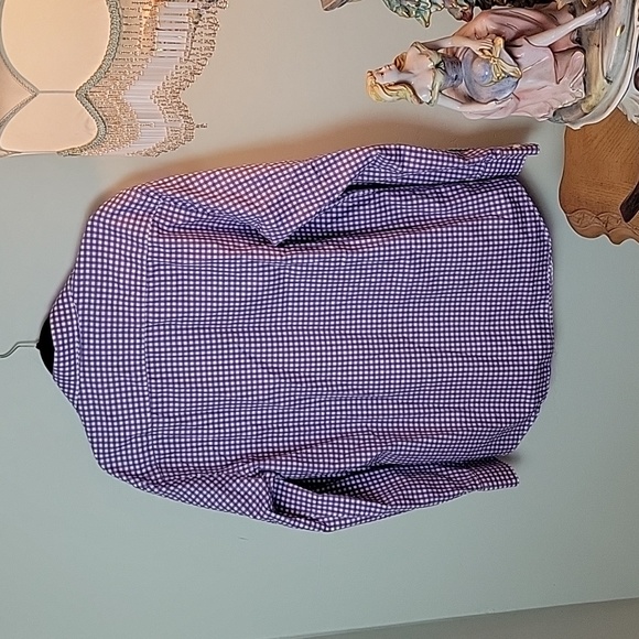 Bugatchi Uomo purple check long sleeve button-down - Picture 3 of 6